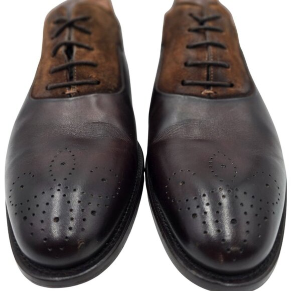 Mezlan Spain Brown Leather Suede Medallion Toe Oxfords Men's 10.5M Dress Shoes - Picture 8 of 11